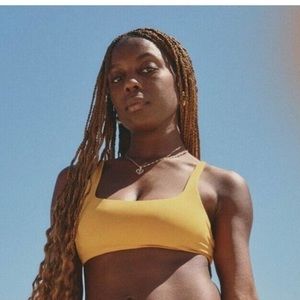 Everlane Square Neck Bikini Top Yellow Medium